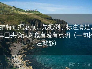 推特证据落点：先把例子标注清楚，再回头确认对象有没有点明（一句标注就够）