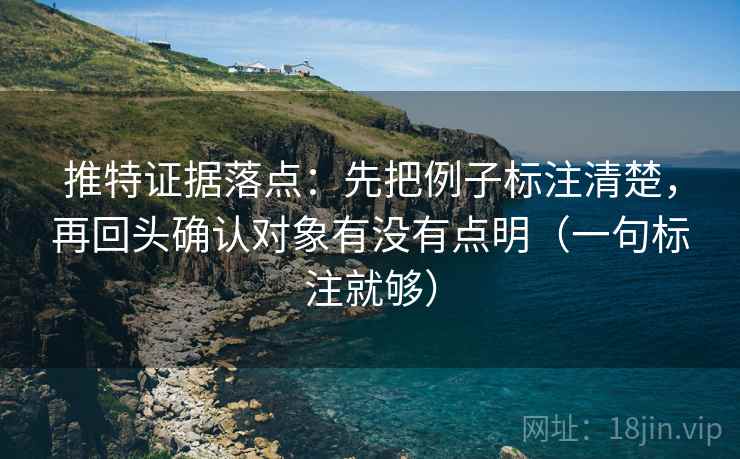 推特证据落点：先把例子标注清楚，再回头确认对象有没有点明（一句标注就够）