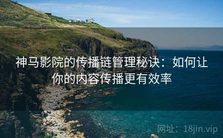 神马影院的传播链管理秘诀：如何让你的内容传播更有效率